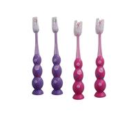 Trueocity Confezione da 4 spazzolini da denti per bambini, setole morbide con ventosa, testine per spazzolino da denti per bambini, 3-10 anni, facile da riporre, set per bambini, ragazze e ragazzi
