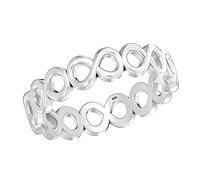 TRUESILVER ACPL Anelli da donna in argento Sterling 925 con nodo d'amore, catena aperta e nodo infinito, fedi nuziali eternità, anelli di promessa, regali per occasioni speciali (taglia 5-9 no.)