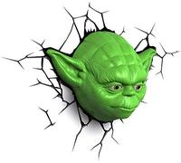 TruffleShuffle Lampada da Parete Notturna per Camera Bambini, Luce a LED 3D FX, Motivo:Star Wars Yoda, con spegnimento Automatico e Adesivo per Fissaggio al Muro