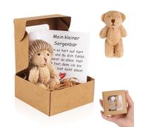 Trukafie Orsacchiotto piccolo Pocket Hug Mini peluche in confezione regalo con biglietto, regalo positivo per compleanno, festa di Natale, baby shower, amici, colleghi (marrone)