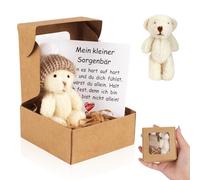 Trukafie Orsacchiotto piccolo Pocket Hug Mini peluche in confezione regalo con biglietto, regalo positivo per compleanno, festa di Natale, baby shower, amici, colleghi (bianco)