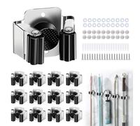 Trukafie Portascope da Muro, 12 Pezzi Porta Scope Parete Appendi Scope Porta Attrezzi da Parete in Acciaio Inox per Attrezzi da Giardino, Cucina, Bagno, Garage