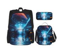 TRUKD Mighty Highland Yak, zaino per studenti, per ragazzi e ragazze, astuccio portapranzo, Futuro di fantascienza, Taglia unica, Zaino daypack