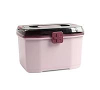TrUkd Pronto Soccorso in plastica, Scatola per medicinali di famiglia in plastica a doppio strato Custodia medica per uso domestico all'aperto (Rosa S)