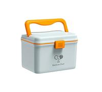 TrUkd Scatola per medicinali Scatola per pronto soccorso medico Scatola per organizer portaoggetti per cassetta dei medicinali portatile con vassoio rimovibile Scatola medica in plastica a due str