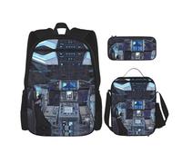 TRUKD Zaino per studenti, borsa Cabin of the Future per ragazzi della scuola, zaino per ragazze, astuccio portapranzo combinazione, Cabina del futuro, Taglia unica, Zaino daypack