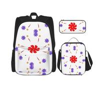 TRUKD Zaino per studenti, borsa fantasia con cane in stile cartone animato per ragazzi e ragazze, zaino per ragazze, astuccio portapranzo combinazione, Fiore rotante a otto vie, Taglia unica, Zaino