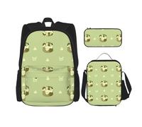 TRUKD Zaino per studenti, borsa per torta con ciliegie per ragazzi scolastici, zaino per ragazze, astuccio per matite e borsa per il pranzo, Cupcake Butterscotch, Taglia unica, Zaino daypack