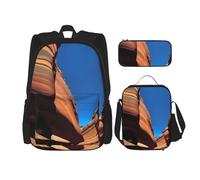 TRUKD Zaino per studenti, con linee di fogliame colorato, per ragazzi e ragazze, zaino per matite, borsa per il pranzo, Paesaggio Colorado, Taglia unica, Zaino daypack