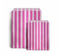 Truly Sweet Candy 50 sacchetti di carta kraft, 12,7 x 17,8 cm (29 stili), sacchetti per dolci, regali, banconi e alimenti (strisce rosa per caramelle)