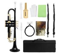 Trumento A Tromba Tromba In Sib Tono Nero Strumento Corpo In Ottone Tromba Con Chiave Colorata In Oro Con Accessori Per Valvola A Pressione(Set3)
