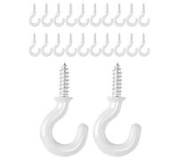 TRUMIZON Ganci a vite bianchi da 5/8" per appendere, 20 pezzi, piccoli supporti per interni, esterni, piante e artigianato, ganci per tazze da soffitto resistenti alla ruggine