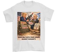 Trump Aiuta Benjamin Netanyahu, Liberate Palestina, T-Shirt Uomo Crimini Iran
