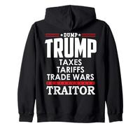 Trump is a Traitor in Chief Dump Trump Tre45on Tr47tor 86 47 Felpa con Cappuccio