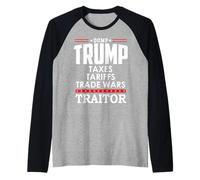 Trump is a Traitor in Chief Dump Trump Tre45on Tr47tor 86 47 Maglia con Maniche Raglan