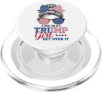 Trump Sì, sono una ragazza Trump Get Over It chignon disordinato PopSockets PopGrip per MagSafe