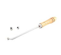Trumpet Repair Tools, Instrument Maintenance Kit, 9.21x0.83 Inches Wooden Handle Roller, Stainless Steel Care Set for Daily Use in Home Classroom Wind Brass Saxophone Settings