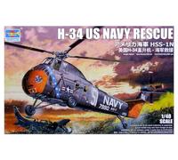 Trumpeter-1/48 H-34 US Rescue Navy Modellino, Colore Vari, 002882