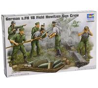 Trumpeter 00425 Modellino da Costruire, Truppa Tedesca con obice in Azione