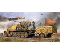 Trumpeter 1/35 Tedesco SdKfz 7/2 Versione Fine Halftrack con 3.7cm Flak 37 Gun e Trailer di Alimentazione