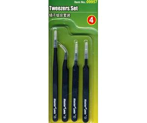 Trumpeter Hobby 4 Diverse Pinzette Set Per Modellismo Master Tools