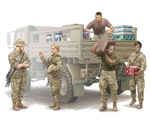 Trumpeter Modern US Soldiers Logistics Supply Team Figure Set, Scale 1/35, 5-Pezzi