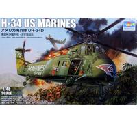 Trumpeter TRU02881 1/48 H-34 US Marines American Plastic Model kit, Various