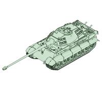 Trumpeter TRU07161 German King Tiger(Porsche Turret) w.105mm kWh L/68 Plastic Mo