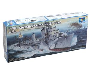Trumpeter Z-30 German Zerstorer Destroyer Ship Model Kit (1942), Scale 1/700