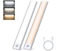 TRUMPETS 30CM Luce Armadio Con Sensore Movimento 3 Colore 3000mAh USB-C Ricaricabile, LED Sottopensile 3 Modalità Magneti per Cucina, Scale (2 Pezzi | PRO)