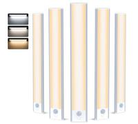TRUMPETS 30CM Luce Armadio LED con Sensore Movimento 3 Colore 2500mAh USB-C Ricaricabile,Luce LED Sottopensile 3 Modalità Magneti,Luci LED Cucina per Cucina, Scale (5 Pezzi | 2025)