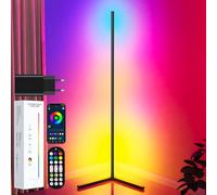 TRUMPETS Lampada da Terra LED 165cm Con Adattatore RGB Piantana Lampada Dimmerabile con Telecomando e APP, 16 Milioni Colori, Musica Sincronizzazione e Timer e DIY Modalità (165cm | con Adattatore)