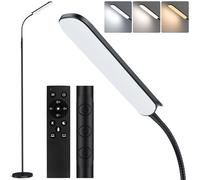 TRUMPETS Lampada da Terra LED Dimmerabile 18W 2200LM Piantana LED da Terra con Telecomando Magnetico, Regolazione lineare temperatura colore e luminosità, Timer 1H, per Soggiorno Letto Ufficio (18W)