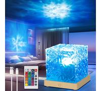 TRUMPETS Onde Proiettore Stelle Soffitto, Ricaricabile USB Lampada Aurora Boreale, Lampada Proiettore Soffitto con Telecomando, Dimmerabile, 16 Colori Luce Notturna Bambini, Decorazione Regali