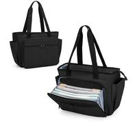 Trunab Borsa Tote per Laptop per Insegnanti con Tasca Espandibile per Cartelle Portadocumenti, Borsa Tote per Infermieri per Donne, Valigetta per Laptop da Ufficio,Nero