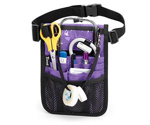 Trunab Marsupio Infermiera con Supporto per Nastro Medico e Scomparti Multipli, Organizer per Cintura per Stetoscopi con Cintura Regolabile, Adatto per Forbici, Garza e Altre Forniture Mediche, Viola