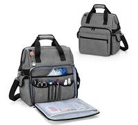 Trunab Marsupio Infermiera con Tasche Multiple, Borsa per Infermiere per Lavoro, Studio Clinico, Assistenza Domiciliare, Visita in Ospizio, con Custodia Imbottita per Laptop da 15,6", Grigio