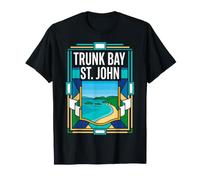 Trunk bay St. John Isole Vergini Americane Beach Arte Geometrica Maglietta
