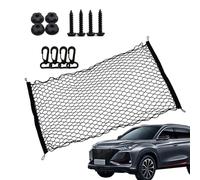 Trunk Mesh Cargo Net - Car Trunk Mesh Bag | Vertical Grocery Storage Holder with Hooks | Elastic Nylon Rear Cargo Storage Organizer | Automotive Seat Back Organizers for Suv, Rv, Car