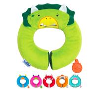 Trunki Cuscino cervicale da viaggio per bambini con supporto per il mento - Yondi Piccolo Dudly, il dino (Verde)