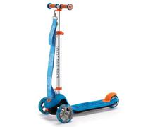 Trunki Monopattino pieghevole a 3 ruote per bambini e bambine, con gancio di traino, tracolla e borsa per il trasporto, altezza del manubrio regolabile, grande scooter blu per bambini dai 3 ai 9 anni