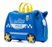 Trunki Valigia Cavalcabile per Bambini - Trolley Bambini Bagaglio a Mano - Valigia Cavalcabile Percy Auto Della Polizia (Blu)