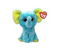 Ty Beanie Boos - Trunkles l'Elefantino Blu con Occhi Azzurri Grandi e Glitter, il Peluche con gli Occhi Grandi Scintillanti - 15 Cm - T37359