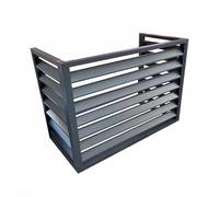 TRUNXUCL Copri Condizionatore da Esterno Alluminio, Copertura Pompa di Calore, Copertura Condizionatore Esterno, Riduzione del Rumore, Coperture AC per La Privacy Esterna (Color : Gray-3 side, Size