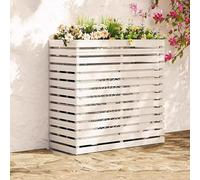 TRUNXU opri Condizionatore da Esterno Legno, Recinzione per Condizionatori da Giardino, Rack per Aria Condizionata con Persiane per Decorazioni Esterne ed Interne (Color : Wit, Size : 121x60x106c