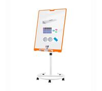 TRUNXUCL Lavagna Magnetica con Supporto, Lavagnetta Cancellabile, Lavagna Bianca, Whiteboard, Altezza e Angolazione Regolabili(Orange,70x100cm/27.5x39in)