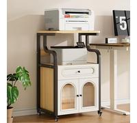TRUNXUCL Mobiletto per Stampante, Porta Stampante con Cassetto, Grande Mobile Supporto Trituratore(Black)