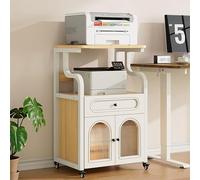 TRUNXUCL Mobiletto per Stampante, Porta Stampante con Cassetto, Grande Mobile Supporto Trituratore(Natural)