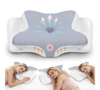 TruPaws Cuscino in memory foam per cervicale, rimbalzo lento, cuscino di raffreddamento ergonomico regolabile per dormire per lato, schiena e stomaco