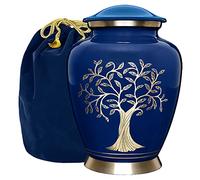Trupoint Memorials Grande urna funeraria a forma di albero della vita per ceneri umane - Un'urna calda e semplice che rende un luogo di riposo per la persona amata - con sacchetto di velluto
